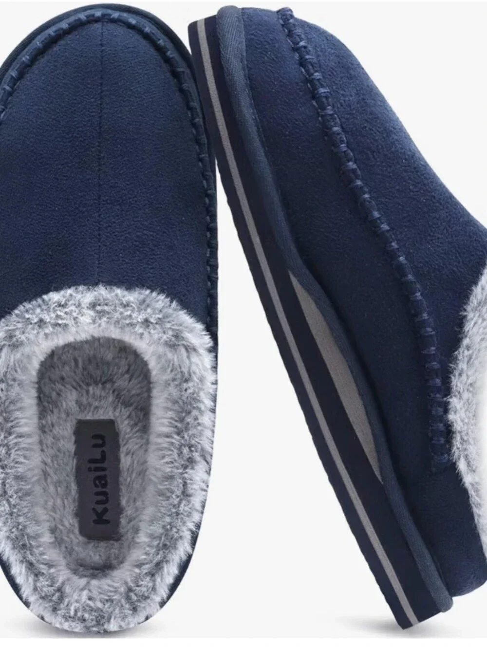 Mens Slippers Orthopedic Arch Support Suede Fluff Plush Home Shoes